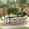 vidaXL Garden Dining Set 9 pcs Beige Poly Rattan