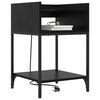 vidaXL Bedside Cabinet Black Oak 40 x 40 x 61 cm Engineered Wood