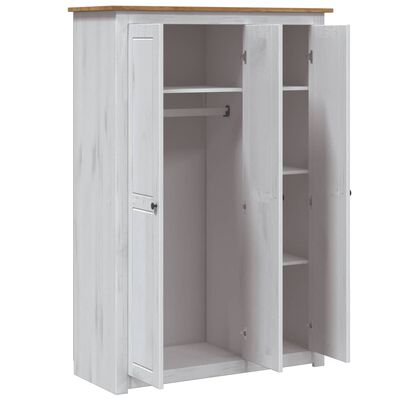 vidaXL 3-Door Wardrobe White 118x50x171.5 cm Pine Panama Range