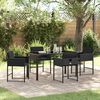 vidaXL Garden Dining Set 5 pcs Black Poly Rattan