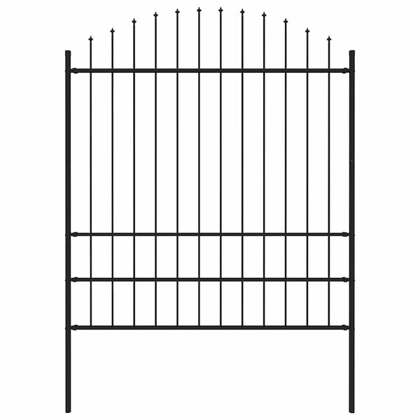 vidaXL Garden Fence Woerden with Spear Top Steel 170x200 cm Black