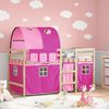 vidaXL Kids' Loft Bed with Tunnel without Mattress Pink 90x190 cm Single