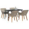 vidaXL Dining Set Light grey Poly rattan