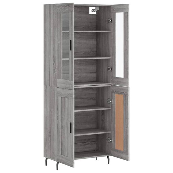 vidaXL Highboard Grey Sonoma 69.5x34x180 cm Engineered Wood