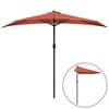 vidaXL Balcony Parasol with Aluminium Pole Terracotta 270x144x222 cm Half