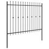 vidaXL Spike Fence Black 200 x 200 cm Powder-Coated Steel