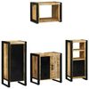 vidaXL Bathroom Furniture Set 4 pcs Brown and Black Solid Mango Wood