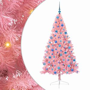 vidaXL Artificial Pre-lit Christmas Tree with 300 LEDs Pink 180 cm PVC