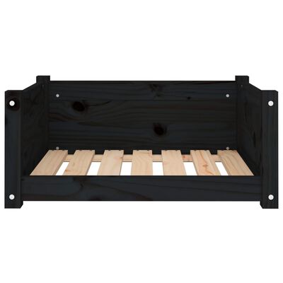 vidaXL Dog Bed Black 65.5x50.5x28 cm Solid Pine Wood