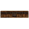 vidaXL Sideboard with LED Lights Smoked Oak 283x37x67 cm