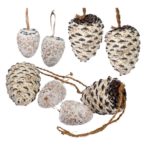 dobar 8-Piece Hanging Bird Seed Pine Cones
