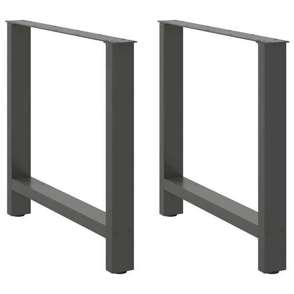 vidaXL Dining Table Legs Anthracite 2 pcs 70x(72-73) cm Steel