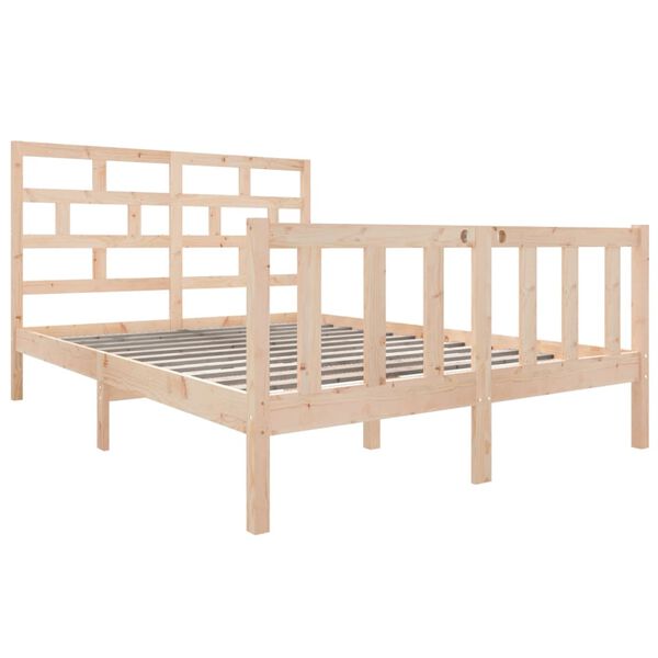 vidaXL Bed Frame without Mattress Solid Wood Pine Double