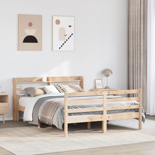 vidaXL Bed Frame with Headboard without Mattress 160x200 cm