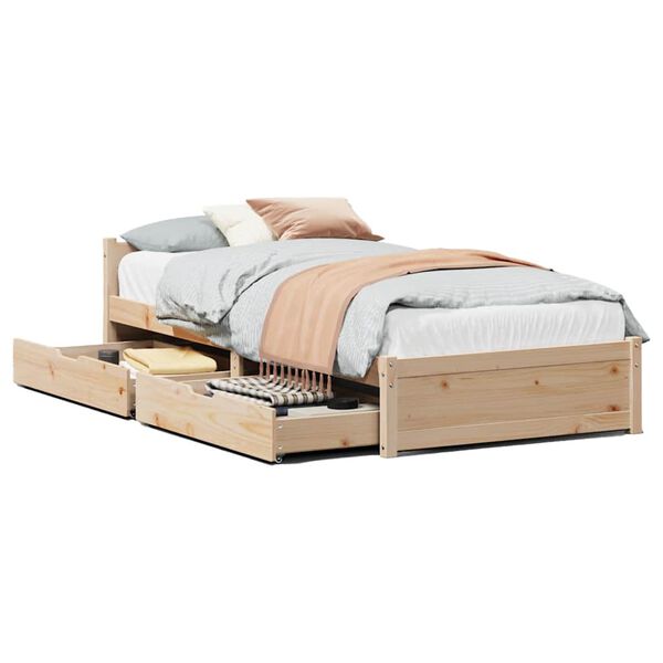 vidaXL Bed Frame without Mattress 100x200 cm Solid Wood Pine