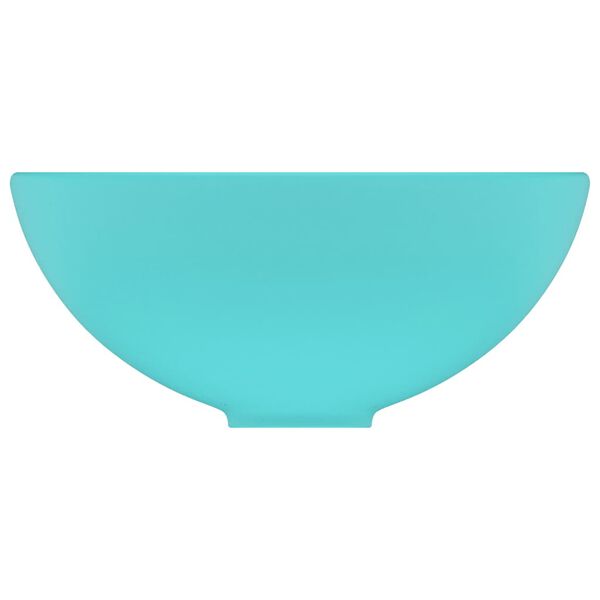 vidaXL Luxury Bathroom Basin Round Matt Light Green 32.5x14 cm Ceramic