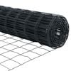vidaXL Fence with Post Grey 0.6 x 50 m Steel and PVC