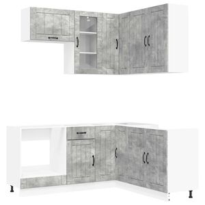 vidaXL Kitchen Unit LUCCA 8 pcs Concrete Grey Engineered Wood