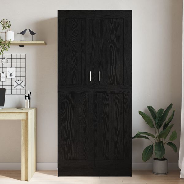 vidaXL Book Cabinet Black Oak 82.5 x 30.5 x 185 cm Engineered Wood