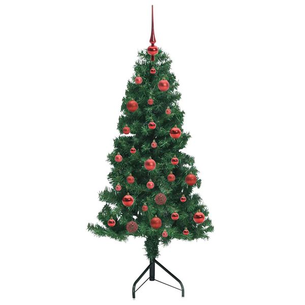 vidaXL Corner Artificial Christmas Tree Green 150 cm PVC and Metal