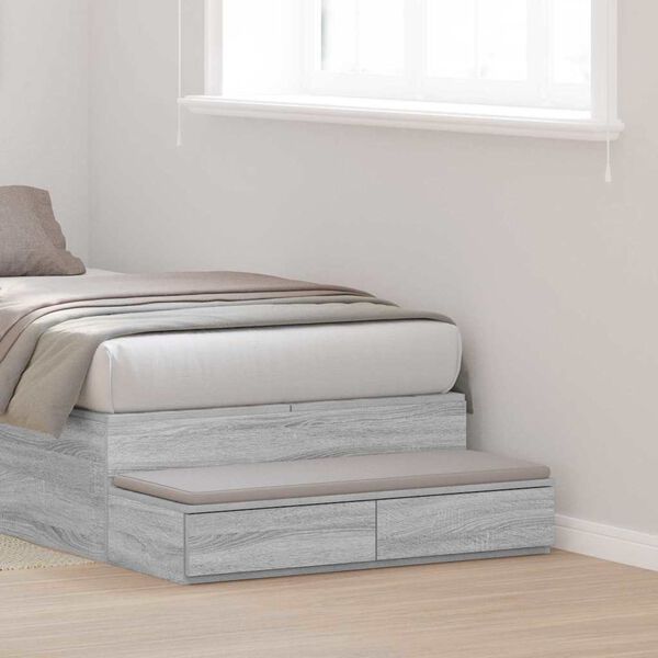 vidaXL Bed Drawers Grey Sonoma 90 x 36.5 x 16.5 cm Engineered Wood