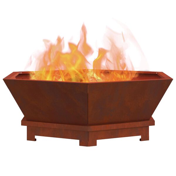 vidaXL Fire Pit Brown 75 x 75 x 28 cm Weathering Steel