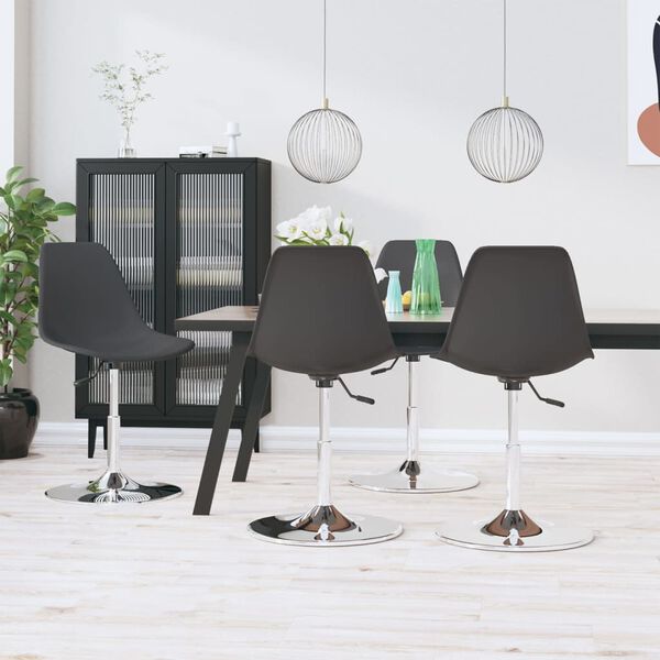 vidaXL Swivel Dining Chairs 4 pcs Grey PP