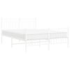 vidaXL Metal Bed Frame without Mattress with Footboard White 135x190cm