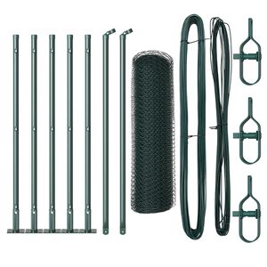 vidaXL Fence Post Green 10 x 0.4 m (13 mm mesh) Steel and PVC