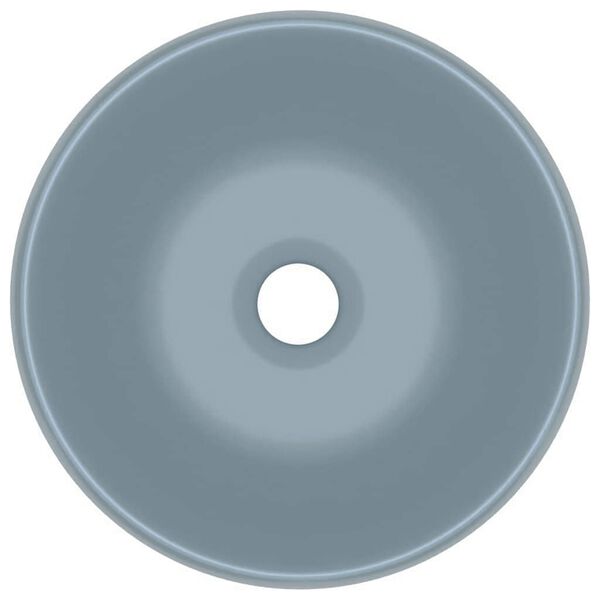 vidaXL Luxury Wash Basin Round Matt Light Blue 40x15 cm Ceramic