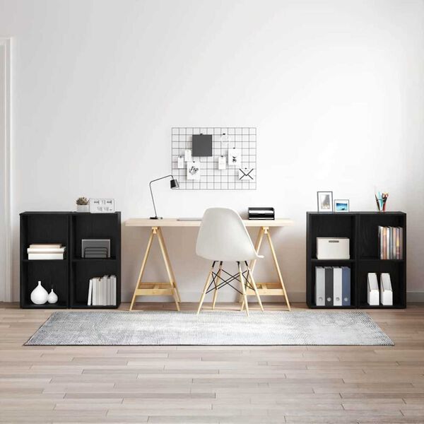 vidaXL TV Cabinet Set 4 pcs Black Oak 37 x 37 x 72 cm Engineered Wood