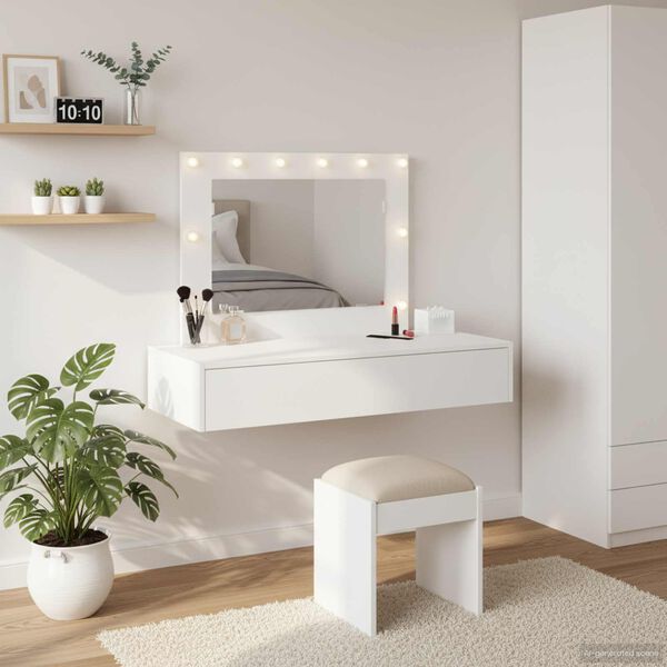 vidaXL Dressing Table White 100 x 40 x 70 cm Engineered Wood