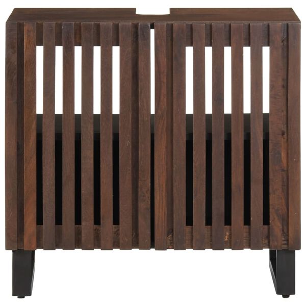 vidaXL Bathroom Sink Cabinet 62x34x58 cm Brown Solid Wood Mango