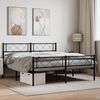 vidaXL Metal Bed Frame without Mattress with Footboard Black 140x200cm