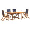 vidaXL 5 Piece Garden Dining Set Solid Wood Acacia and Textilene