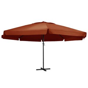 vidaXL Garden Parasol with Aluminium Pole 600 cm Terracotta