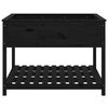 vidaXL Planter with Shelf Black 111.5x111.5x81 cm Solid Wood Pine