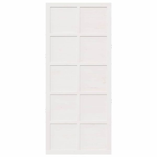 vidaXL Barn Door White 80 x 2.5 x 208 cm Solid Pine Wood