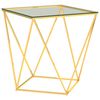 vidaXL Coffee Table Gold and Transparent 50x50x55 cm Stainless Steel