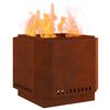 vidaXL Smokeless Fire Pit Brown 58 x 58 x 51 cm Weathering Steel