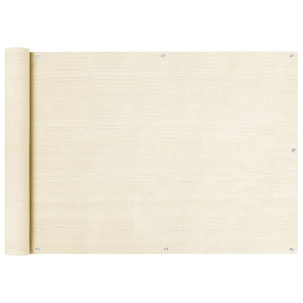 vidaXL Balcony Screen Cream 75x400 cm HDPE