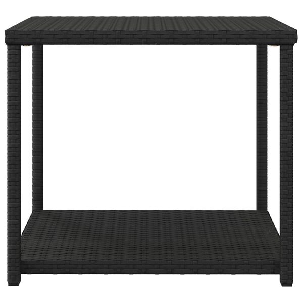 vidaXL Side Table Black 55x45x49 cm Poly Rattan