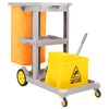 vidaXL Cleaning Trolley with Mop Bucket Polypropylene