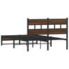 vidaXL Metal Bed Frame without Mattress Brown Oak 120x190 cm Small Double