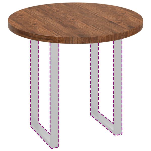 vidaXL Table Top Light Brown &Oslash; 90 x 4 cm Solid Oak Wood