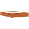 vidaXL Bed Frame with Drawer Wax Brown 140 x 200 cm Solid Pine Wood