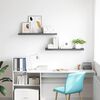 vidaXL Floating Wall Shelves 2 pcs High Gloss Grey 120x23.5x3.8 cm MDF