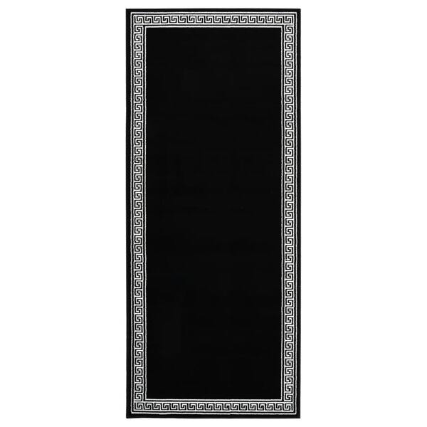 vidaXL Runner Rug BCF Black with Motif 100x200 cm