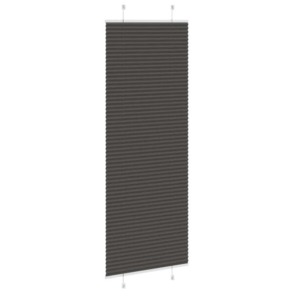 vidaXL Pleated Blind Black 75x200 cm Fabric Width 74.4 cm Polyester