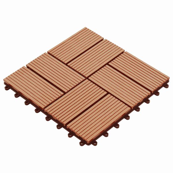 vidaXL Decking Tile 11 pcs Teak 30 x 30 cm WPC